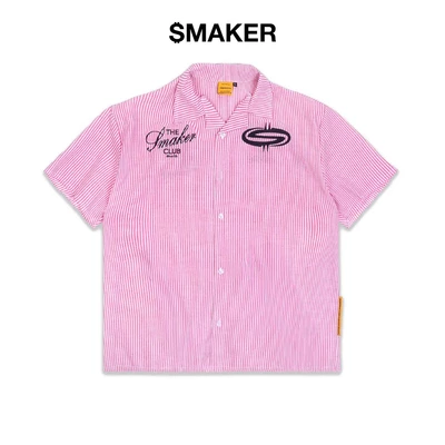 [SMAKER] Áo sơ mi trắng sọc hồng vải linen - IN SHAWTY WE DONT STRIPE SHIRT IN PINK