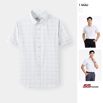 Áo Sơ Mi Cộc Tay 5S FASHION Kẻ Ô Phom Slimfit Lịch Lãm M0ASC26052