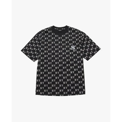MLB - Áo thun unisex cổ tròn tay ngắn phối họa tiết monogram_3ATSM0243-50BKS