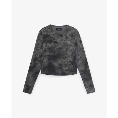 MLB - Áo croptop nữ cổ tròn tay dài Monogram Tie Dye_3FTSM0254-50CGS