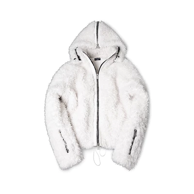 Áo Khoác Goldie "FAUX FUR MULTI ZIPPER" Màu Trắng