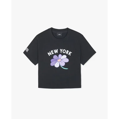 MLB - Áo croptop nữ cổ tròn tay ngắn_3FTSF0743-50BKS