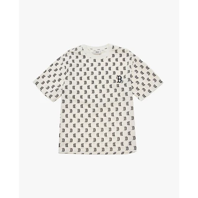MLB - Áo thun unisex cổ tròn tay ngắn phối họa tiết monogram_3ATSM0243-43CRS