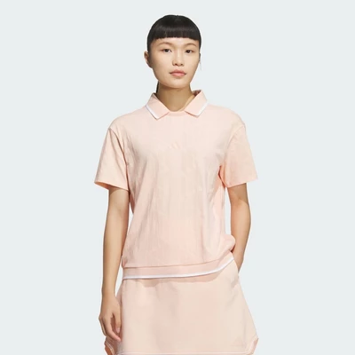 adidas Đánh gôn Áo Polo Ngắn Tay Logo Jacquard Badge of Sport Nữ Hồng JG1378