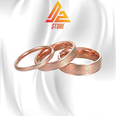 Nhẫn DZ Sandblast Vàng Hồng khắc tên theo yêu cầu - Nhẫn xăm kim Titanium [Bảo hành 5 năm]