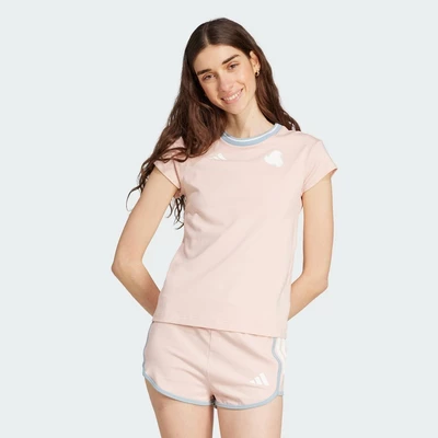 adidas Phong cách sống & Gym & Training Áo Baby Tee Cotton 3 Sọc Ngắn Tiro Nữ Hồng JG4108