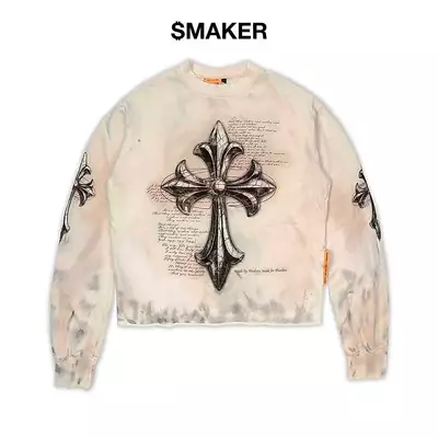 [SMAKER] Áo sweater màu kem 100% cotton - GODS PLAN SWEATER IN CREAM