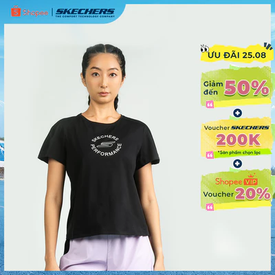 Áo Thun Tay Ngắn Nữ Skechers Walking Performance Short Sleeve Tee-SP325W312-0018