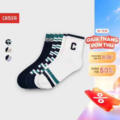 Pack 3 đôi tất bé trai CANIFA cổ cao in họa tiết 2AX25A003