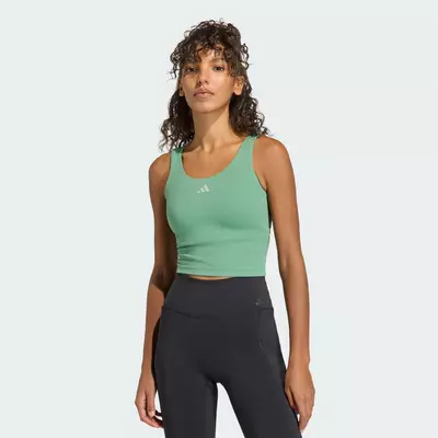 adidas Gym & Training Áo Tank Nâng Đỡ Nhẹ 3 Stripes Studio All Me Nữ màu xanh lá HZ0876