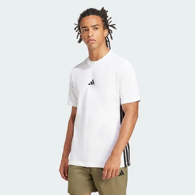 adidas Phong cách sống Áo Thun Single Jersey 3 Sọc Essentials Nam trắng JE6388