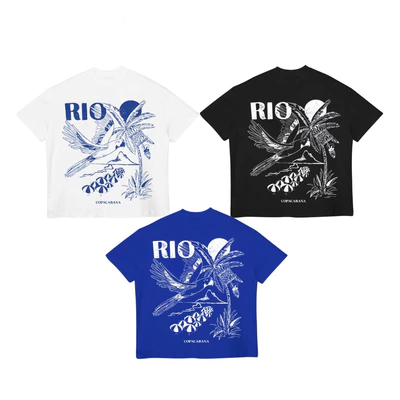 TheGlam CHÍNH HÃNG - Áo Thun Boxy UNISEX BIRD "RIO" Trắng/Đen/Xanh bích - TS03-04