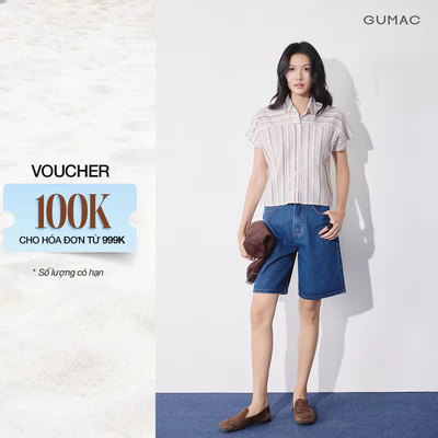Quần Short Nữ GUMAC Form Suông Lửng Lai A Nhẹ Túi Hàm Ếch Cách Điệu Trẻ Trung Năng Động LSHG08122