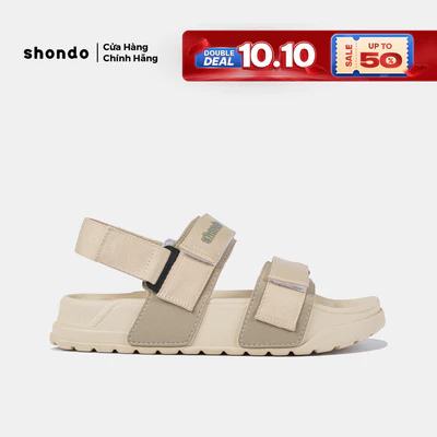 Giày Platy Nam Nữ SHONDO Êm, Thời Trang Thích Hợp Đi Học, Đi Chơi Be Phối Rêu PLA2545
