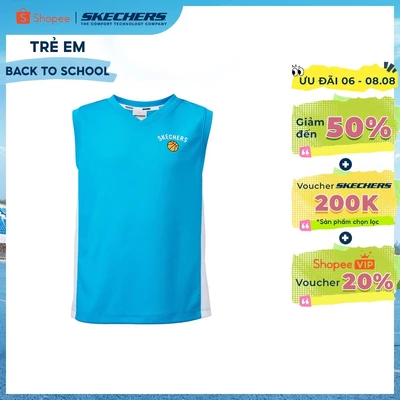 Áo Thun Không Tay Bé Trai Skechers Basketball Sleeveless Tee-SL324B341-BLO1 Online Sale