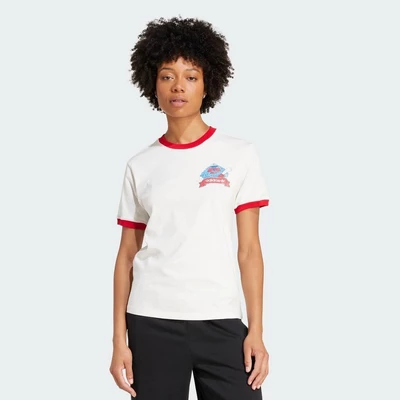 adidas Phong cách sống Áo Thun Lions Phong Cách Retro, Dáng Suông Nữ trắng JW0222