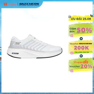 Giày Thể Thao Nam Skechers Performance GOrun Elevate 2.0 Badric - 220858-WHT Air-Cooled Goga Mat