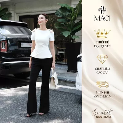 Quần Ống Loe Chất Umi Hàn Cao Cấp Co Dãn MACI MCQQTDE0097 Thời Trang Nữ Thiết Kế Độc Quyền