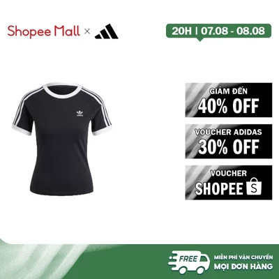 [Duy nhất 8.8 - VOUCHER 30%]adidas Lifestyle 3-Stripes Slim Raglan Tee Women Black IU2429