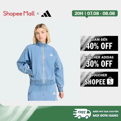 [Duy nhất 8.8 - VOUCHER 30%]adidas Phong cách sống ÁO KHOÁC DENIM BẠC MÀU DÁNG RỘNG STADIUM Nữ Màu xanh da trời KV0625