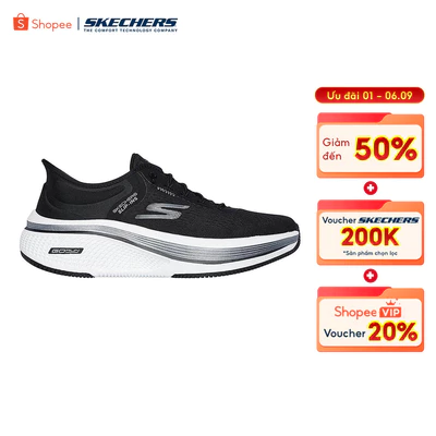 Giày Thể Thao Nữ Skechers Slip-ins GOrun Elevate 2.0 Banyan Chạy Bộ-129006-BKW Air-Cooled Memory Foam
