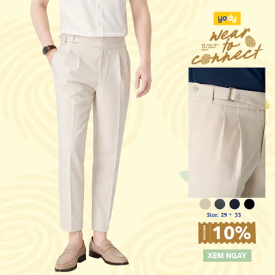 Quần Âu Nam Business Dáng baggy, Sườn Đai Kim Loại Sang Trọng TRA - MOTR25S021