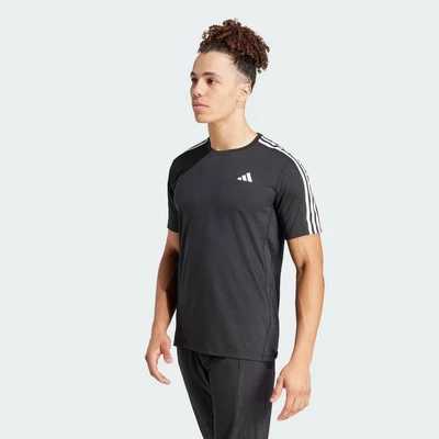 adidas Running Own the Run 3-Stripes Tee Men Black IQ3834