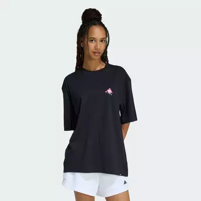 adidas Phong cách sống ÁO THUN GRAPHIC OVERSIZE SOFT SIDE Nữ Đen KA5093