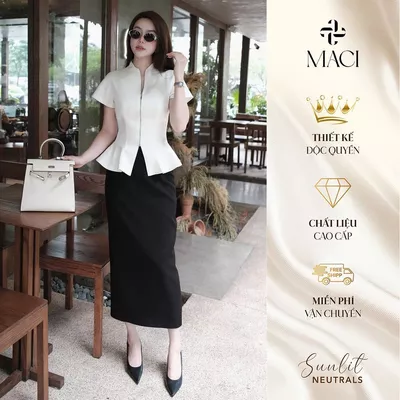 Chân Váy Bút Chì Basic Xẻ Sau Công Sở MACI MCVCVDE0343 Thời Trang Nữ Thiết Kế Độc Quyền