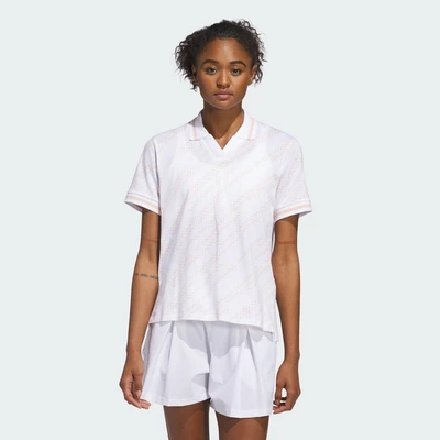 adidas Đánh gôn Áo Polo Họa Tiết Go-to Nữ trắng JC9231