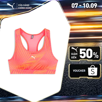 Áo Ngực Tập Luyện PUMA Nữ 4KEEPS BRA - P Sunset Glow-Run AOP Màu Hồng