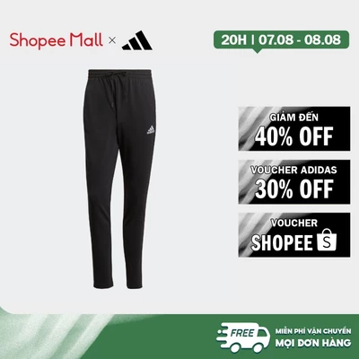 [Duy nhất 8.8 - VOUCHER 30%]adidas Phong cách sống Quần 3 Sọc ống côn gấu thẳng single jersey Essentials Nam Đen GK8995