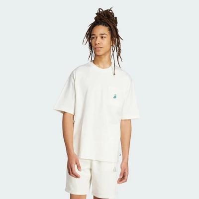 adidas Phong cách sống Áo Thun Túi Đắp Graphic Chú Chó Đá Bóng Nam trắng JL9234