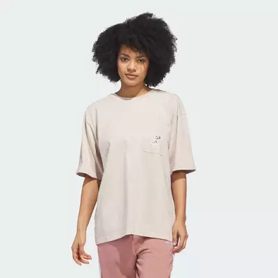 adidas Phong cách sống ÁO THUN GRAPHIC SUMMER DRINK 2 Nữ Be KB7188