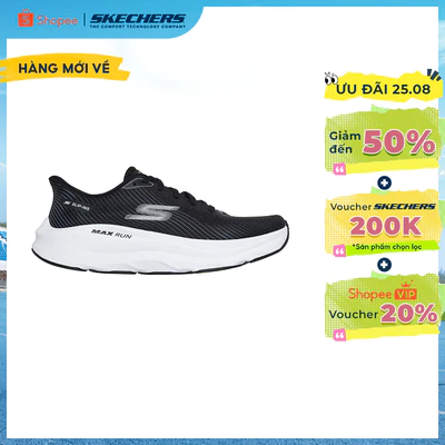 Giày Thể Thao Nam Skechers Slip-Ins GOrun Max Run Echoridge Chạy Bộ Tập luyện - 221001-BKW Air-Cooled Goga Mat