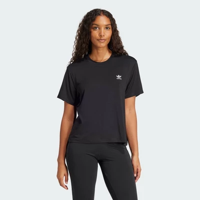 adidas Phong cách sống Áo Thun Ba Lá Họa Tiết Da Rắn Nữ Đen JC5748