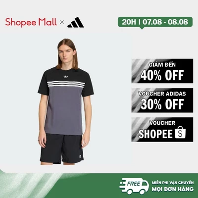 [Duy nhất 8.8 - VOUCHER 30%]adidas Phong cách sống ÁO THUN KẺ SỌC NGANG NGỰC Nam Xám KE2130