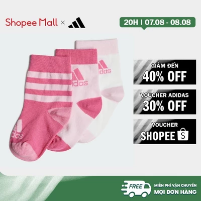 [Duy nhất 8.8 - VOUCHER 30%]adidas Phong cách sống Bộ 3 Đôi Tất Graphic Trẻ em Hồng IA3941