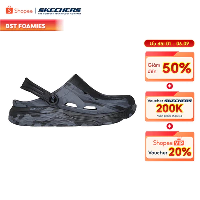 Giày Clog Nam Skechers Foamies Max Cushioning Foamies Rugged - 243278-BKGY