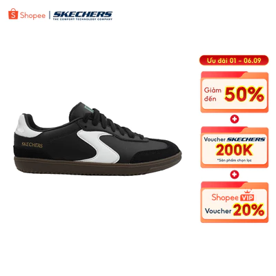 Giày Thể Thao Nam Skechers Court Classics Hotshot Claspe - 254155-BKW Air-Cooled Memory Foam