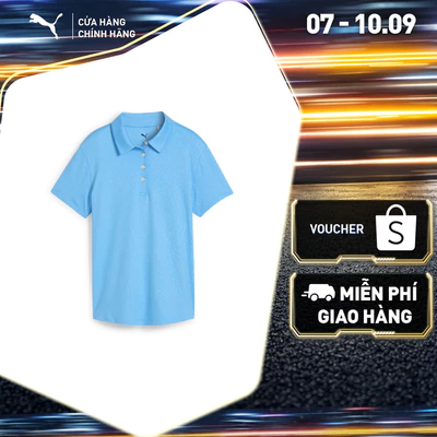 Áo Thun Thể Thao Golf PUMA Nữ W MATTR Animal Deboss SS Pl Team Light Blue Màu Xanh