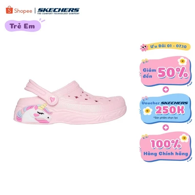 Giày Clog Bé Gái Skechers Foamies Unicorn Dreamer Shimmer Slay-308401L-LTPK
