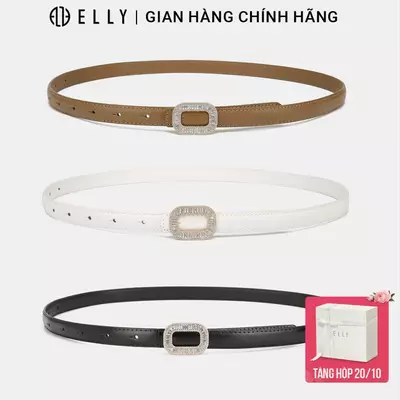 Thắt lưng nữ ELLY ED55 khóa xỏ kim da thật cao cấp dây nịt nữ thời trang chính hãng