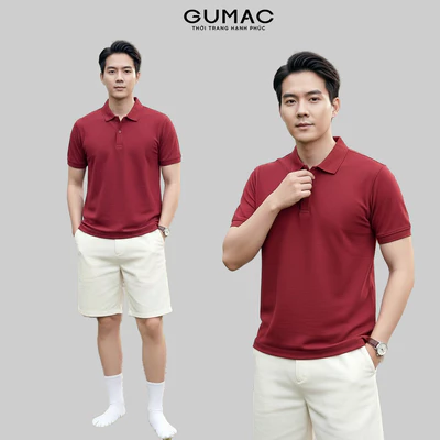 Áo Polo Nam GUMAC Form Suông Cổ Bẻ Phối Viền Thanh Lịch APNF12014