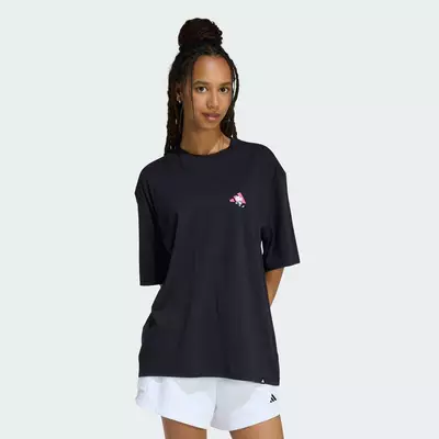 adidas Phong cách sống ÁO THUN GRAPHIC OVERSIZE SOFT SIDE Nữ Đen KA5093
