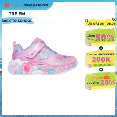 Giày Thể Thao Bé Gái Skechers S-Lights Eternal Heart Lights - 302696L-LPMT