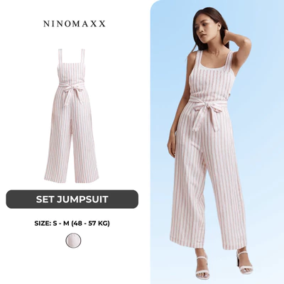 N&M Bộ Jumsuit Nữ kẻ sọc visco linen 2002024