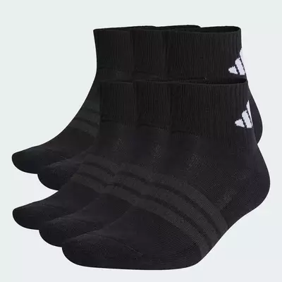 adidas Lifestyle Cushioned Essentials Ankle Socks 6 Pair Pack Unisex Black KE5496