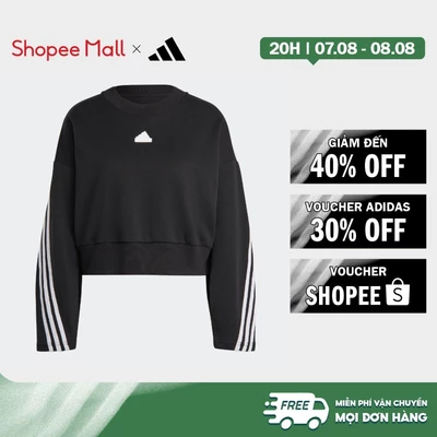 [Duy nhất 8.8 - VOUCHER 30%]adidas Phong cách sống Áo Sweatshirt 3 Sọc Future Icons Nữ Đen IB8494