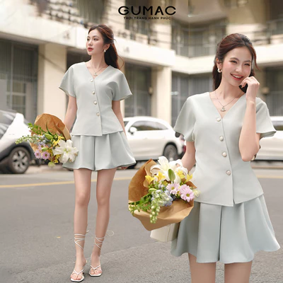 Set lẻ Áo kiểu nữ GUMAC tay cánh dơi  AF01025 - Quần A xếp ly  SHF01026